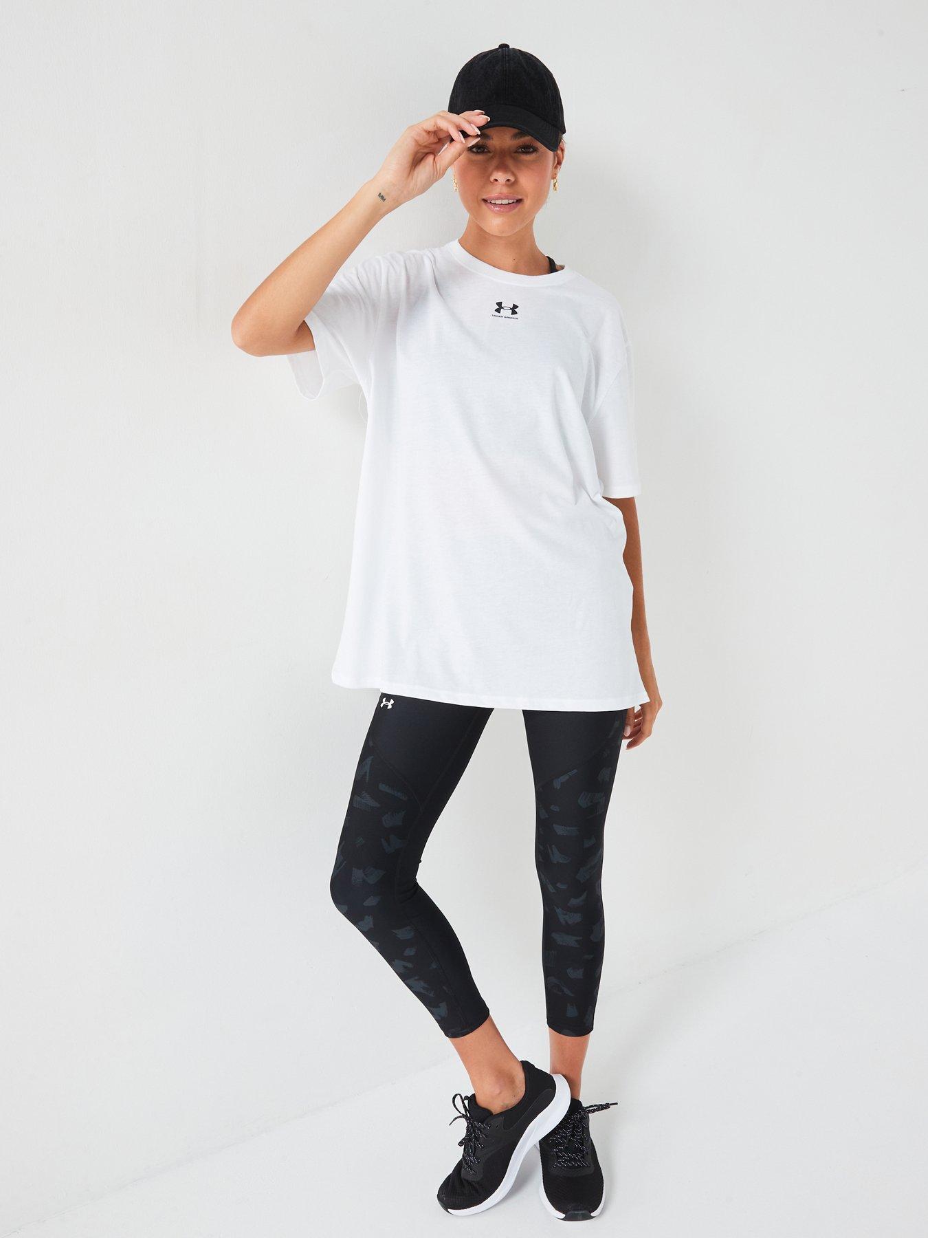 Image 3 of 5 of UNDER ARMOUR Womens Training Campus Oversized T-Shirt - White