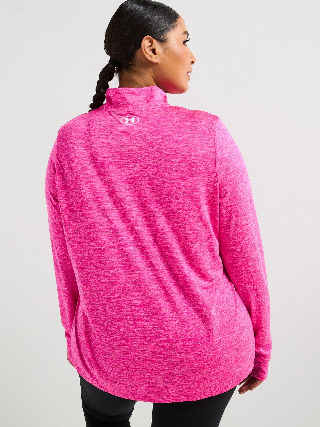 under-armour-womens-training-plus-size-tech-twist-12-zip-pinkstillFront