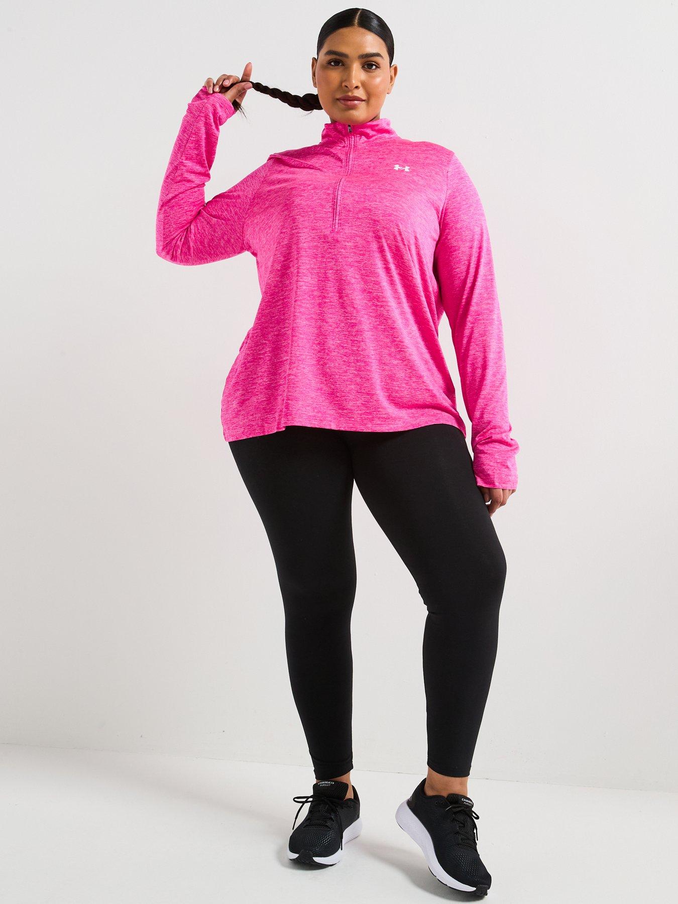 under-armour-womens-training-plus-size-tech-twist-12-zip-pinkoutfit