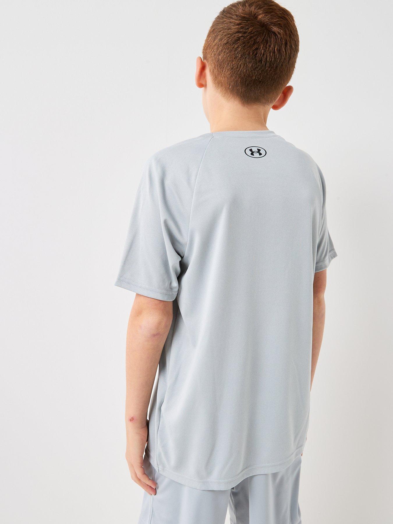 Image 2 of 6 of UNDER ARMOUR Boys Training Tech Big Logo T-Shirt - Grey