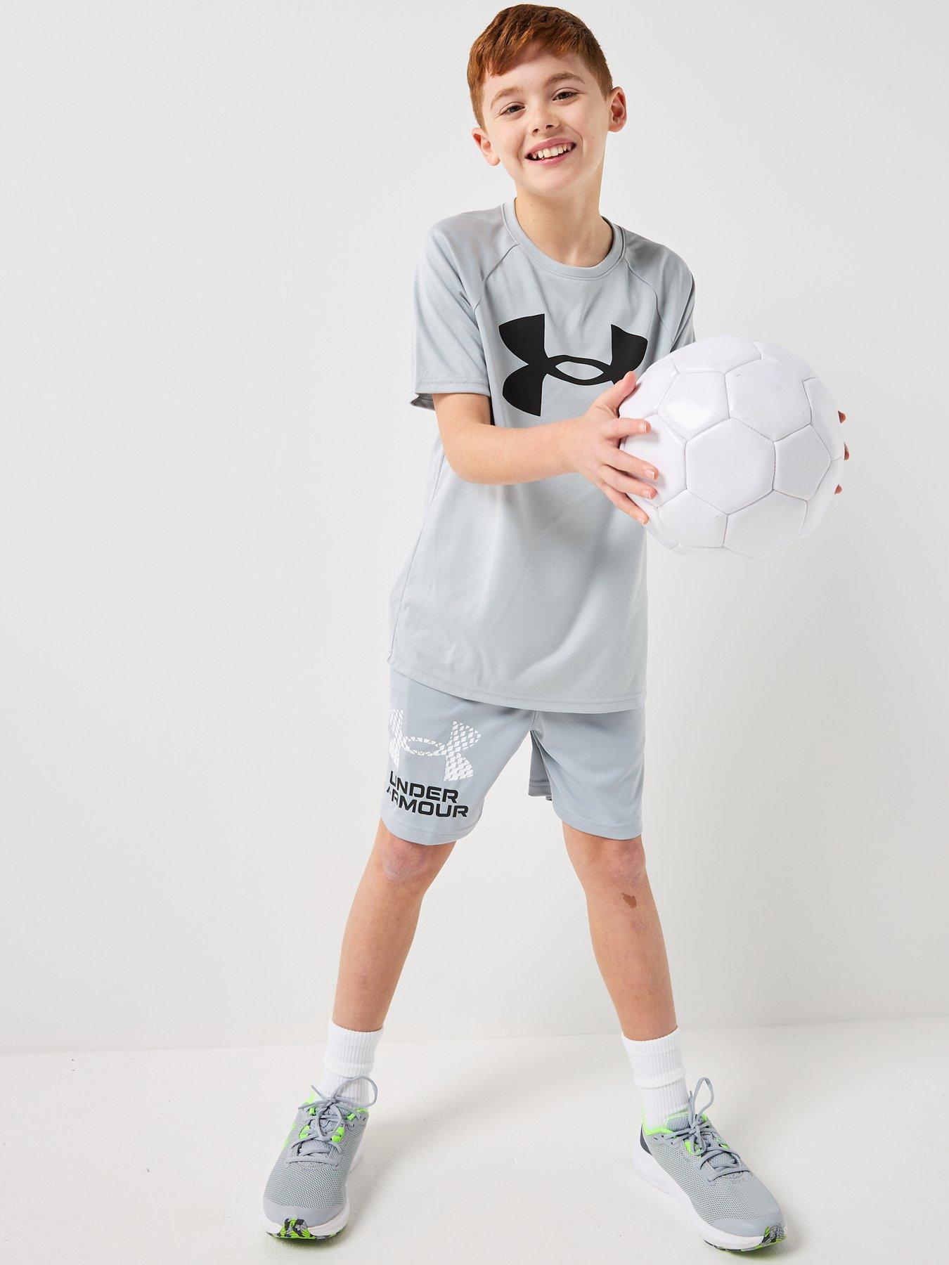 Image 3 of 6 of UNDER ARMOUR Boys Training Tech Big Logo T-Shirt - Grey