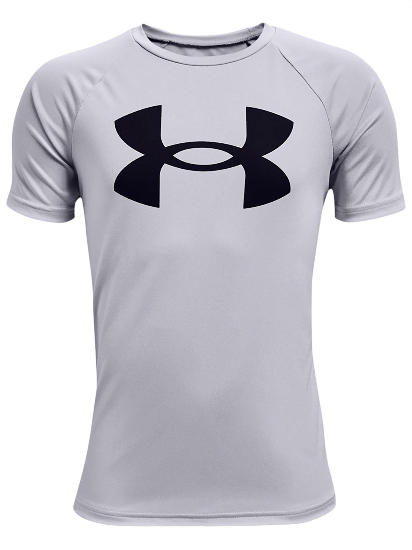 Image 6 of 6 of UNDER ARMOUR Boys Training Tech Big Logo T-Shirt - Grey