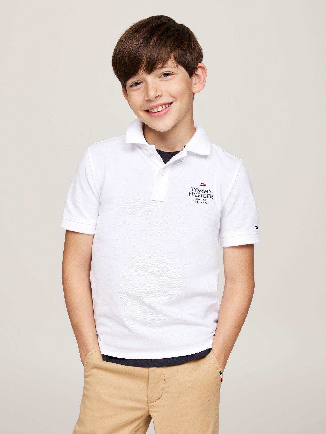 tommy-hilfiger-boys-th-logo-regular-short-sleeve-polo-shirt-white