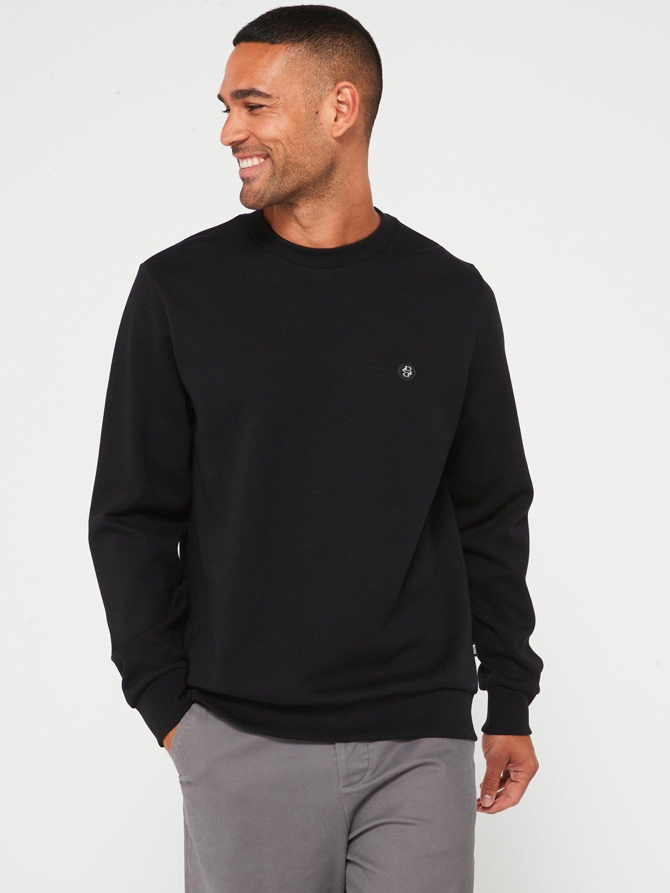 Image of BOSS Sharpe 01 Regular Fit Nickel Logo Crew Sweat - Black