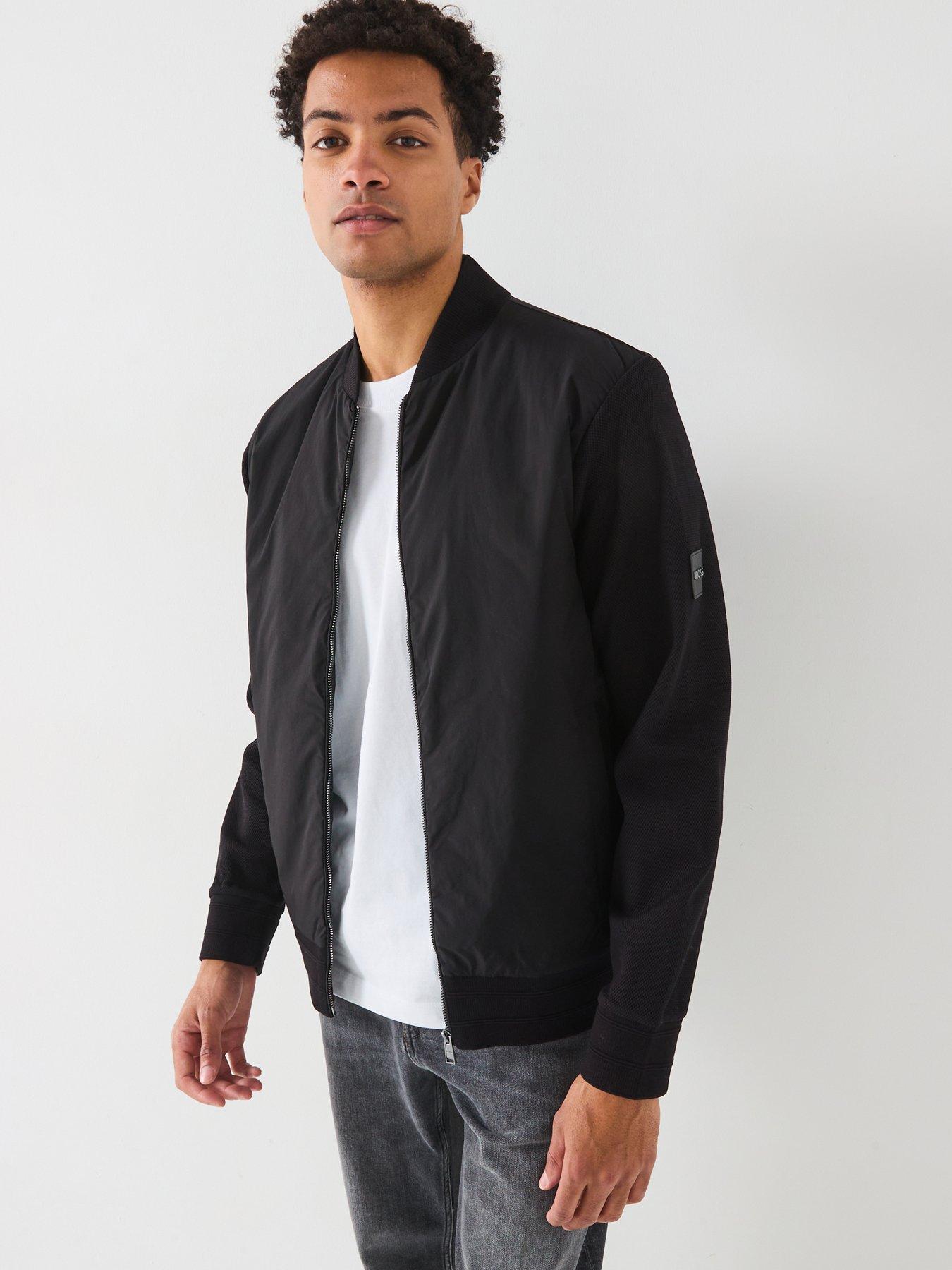 boss-boss-skiles-43-sleeve-nylon-front-zip-bomber-jacket-black