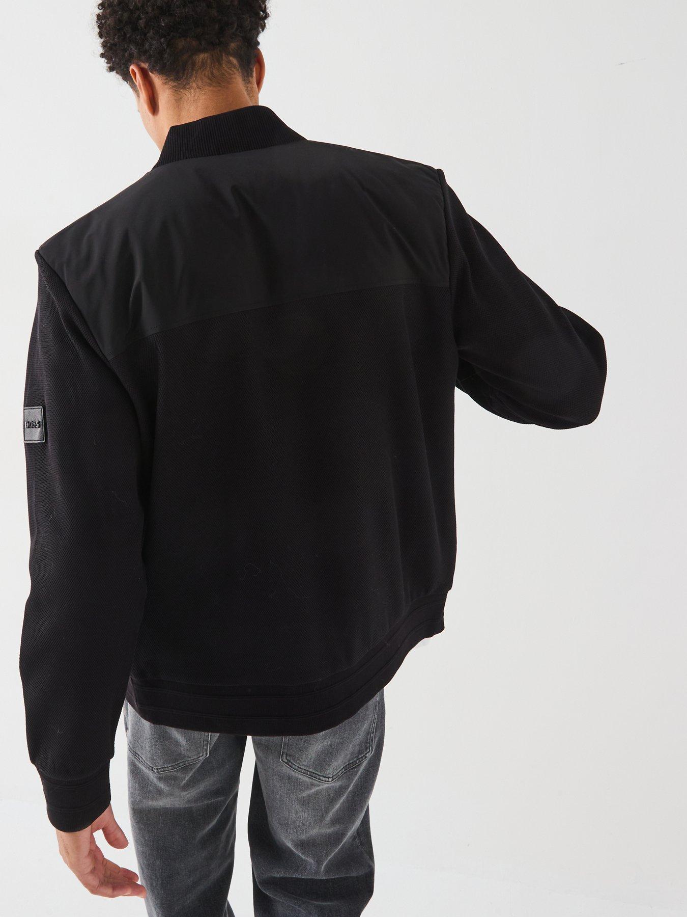 boss-boss-skiles-43-sleeve-nylon-front-zip-bomber-jacket-blackstillFront