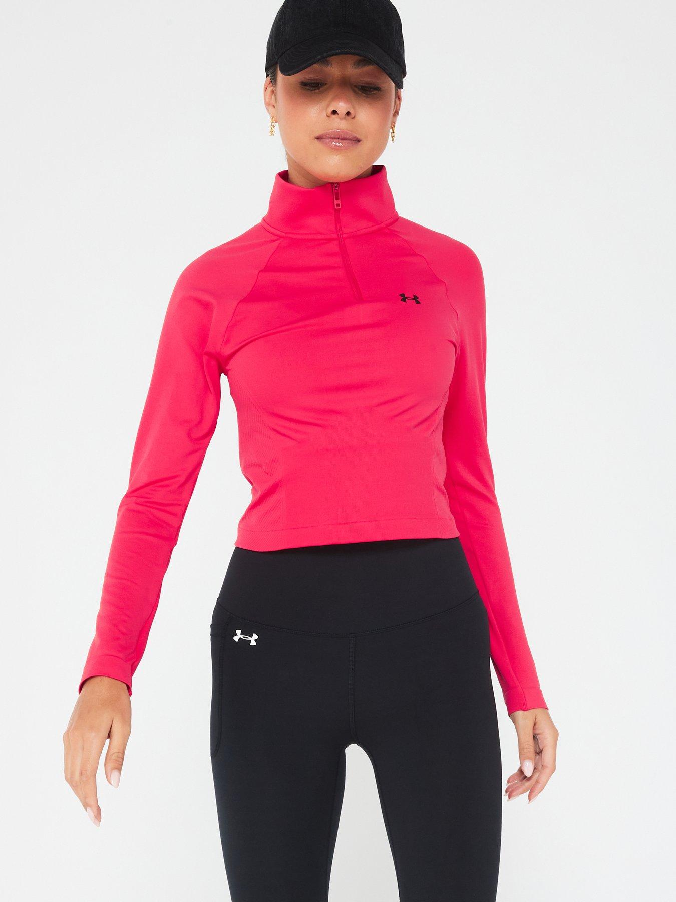 under-armour-womens-training-vanish-seamless-14-zip-crop-red