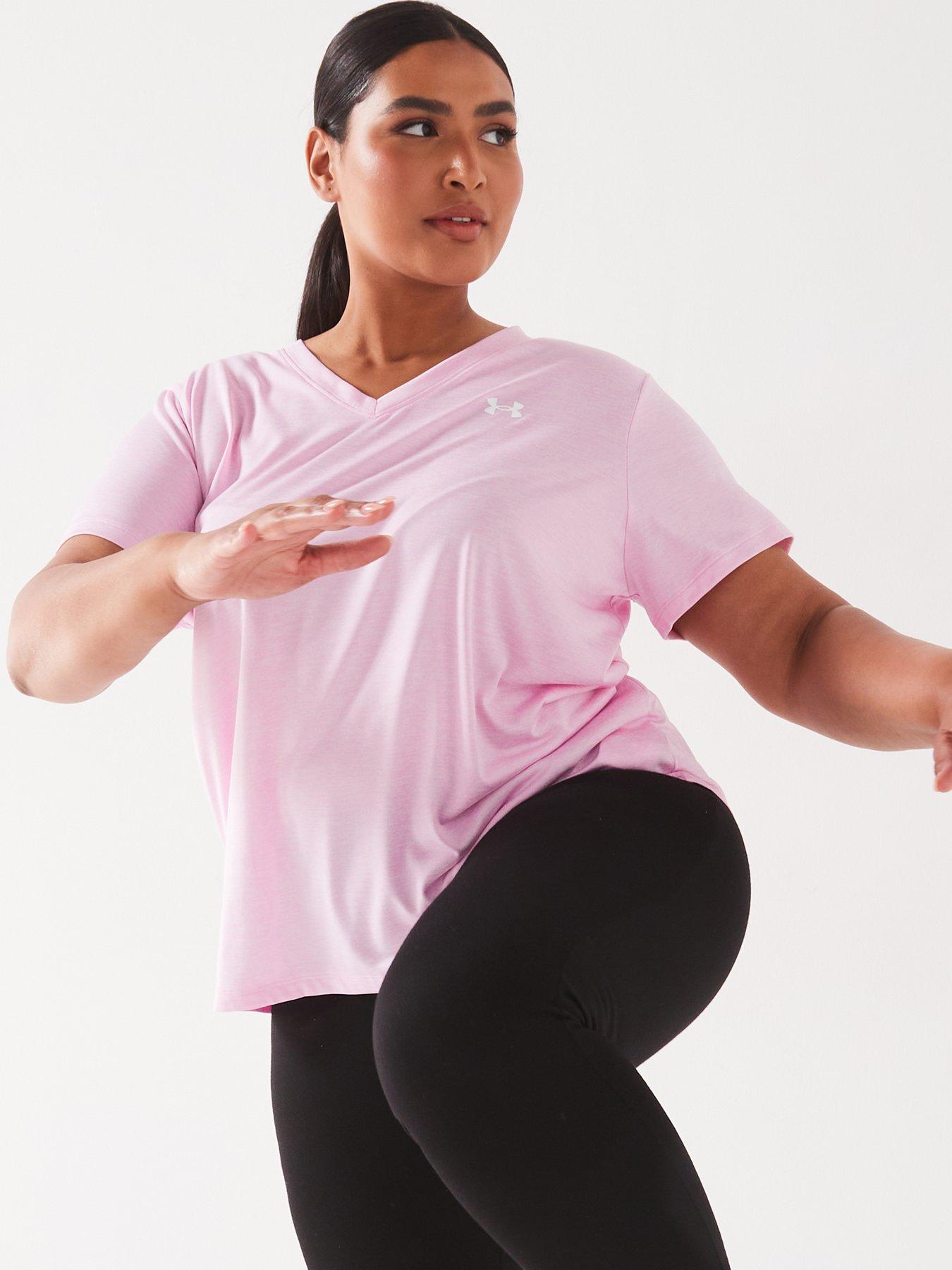 under-armour-womens-training-plus-size-tech-twist-t-shirt-pink