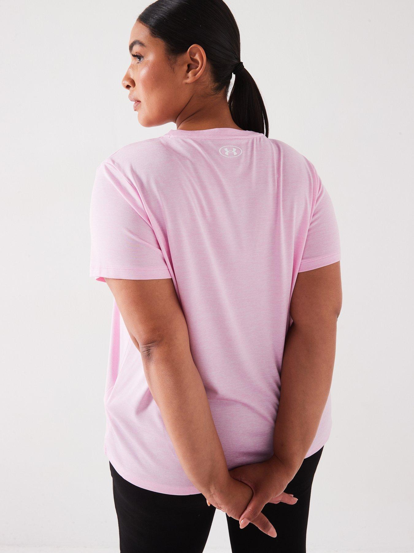 under-armour-womens-training-plus-size-tech-twist-t-shirt-pinkstillFront