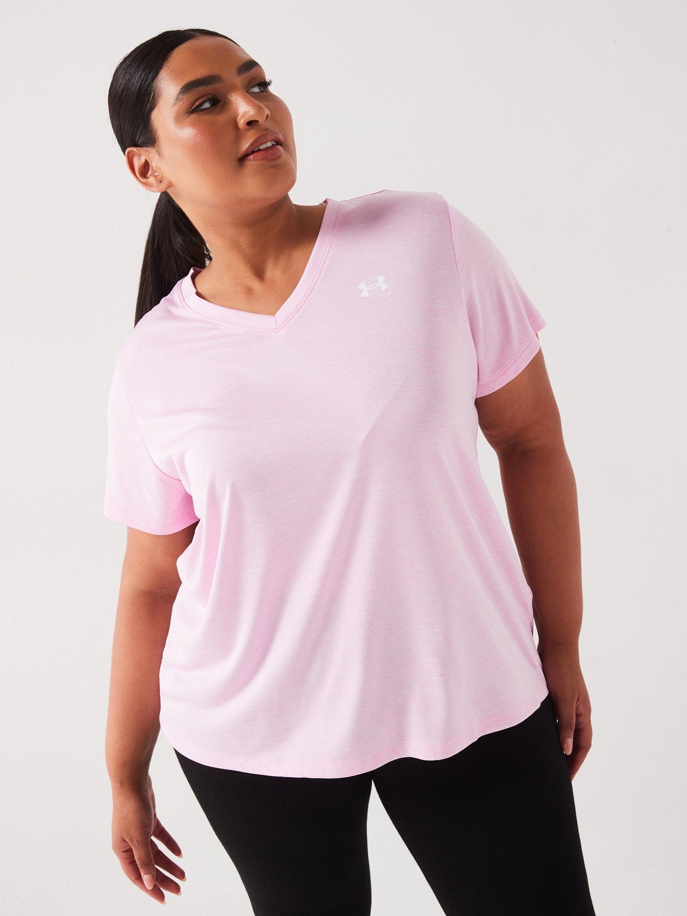 under-armour-womens-training-plus-size-tech-twist-t-shirt-pinkdetail