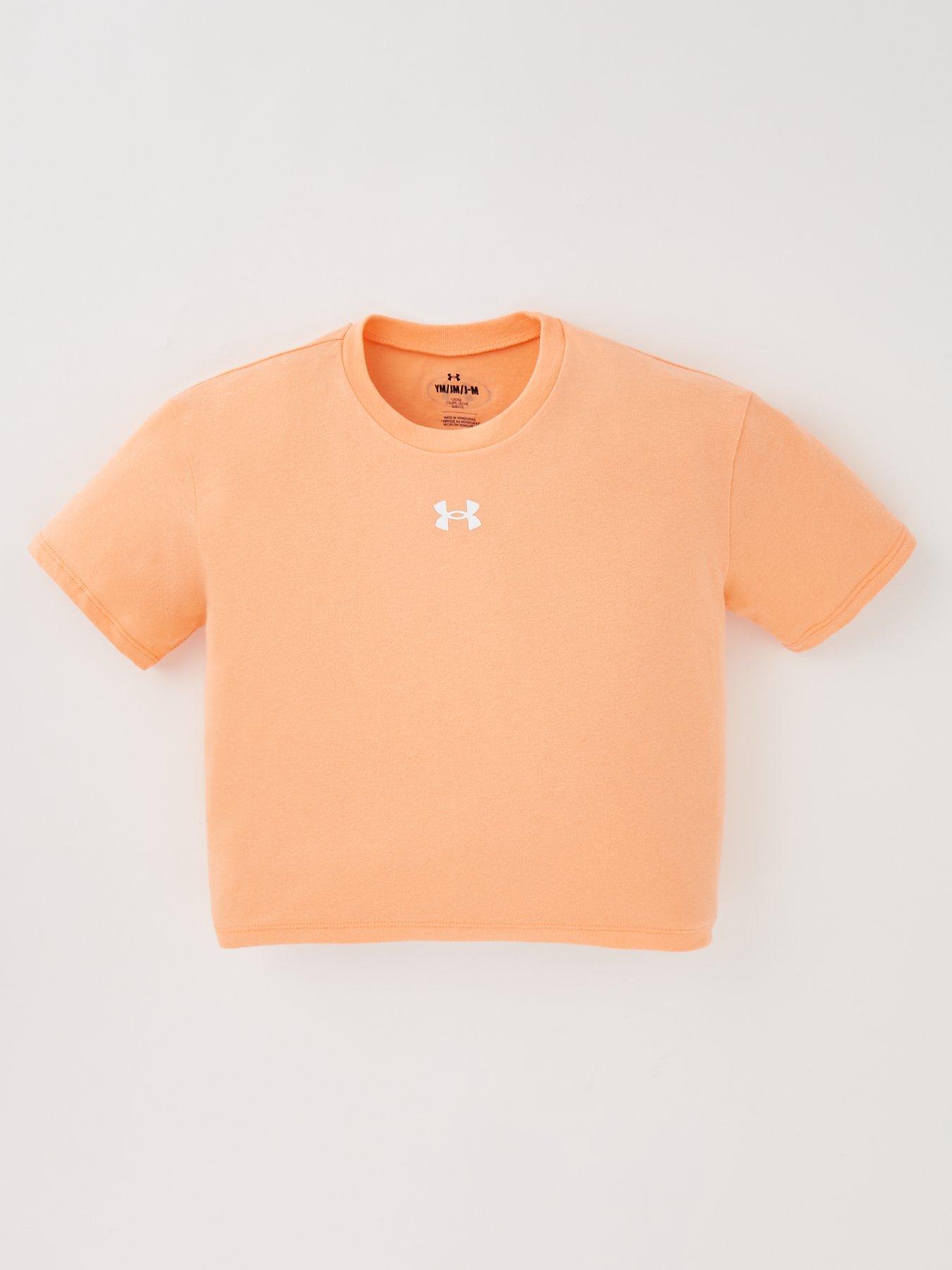 UNDER ARMOUR Girls Training Crop Sportstyle Logo T-Shirt - Orange