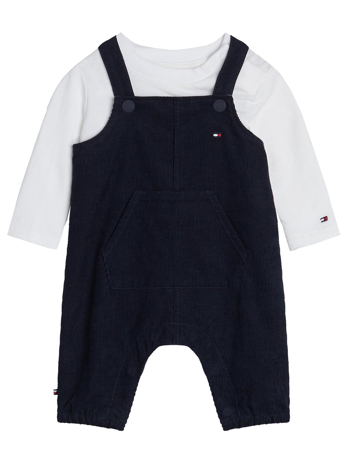 tommy-hilfiger-baby-boys-monotype-cord-dungaree-set-navyfront