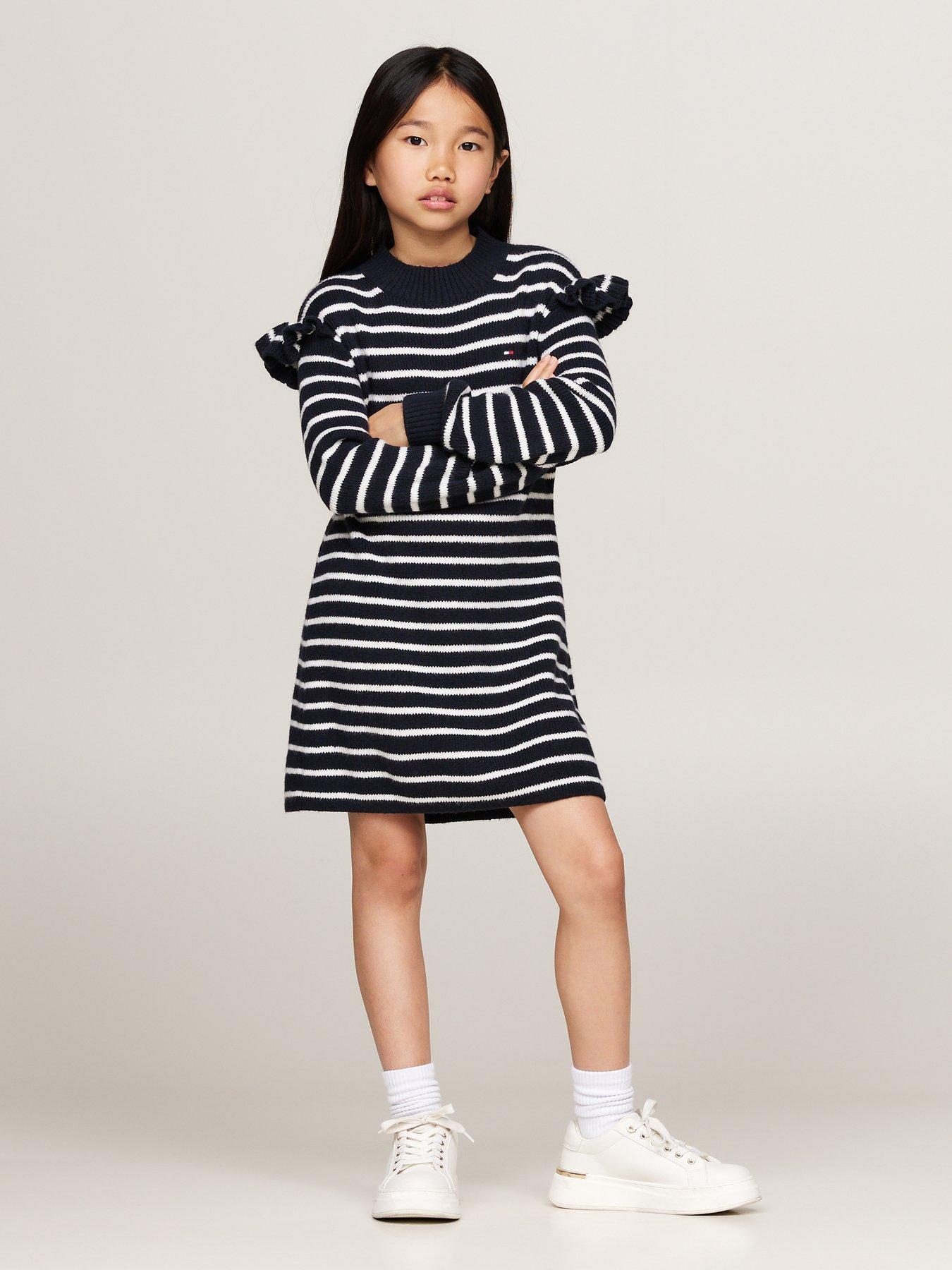 tommy-hilfiger-girls-ruffle-skater-long-sleeve-dress-navystillFront