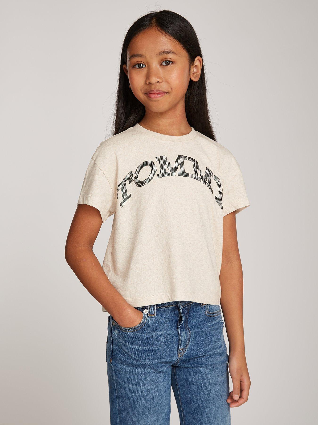 tommy-hilfiger-girls-tommy-dot-foil-short-sleeve-t-shirt-cream