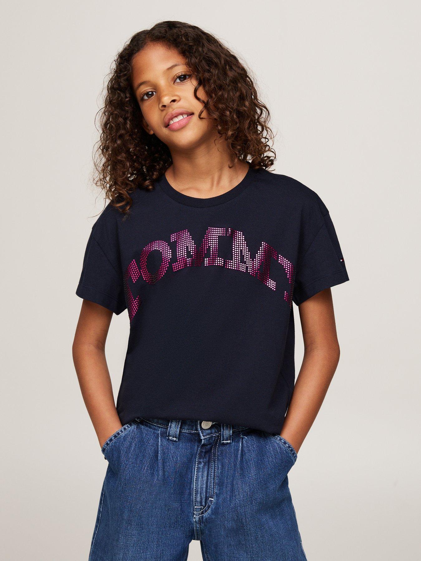 tommy-hilfiger-girls-tommy-dot-foil-short-sleeve-t-shirt-navy