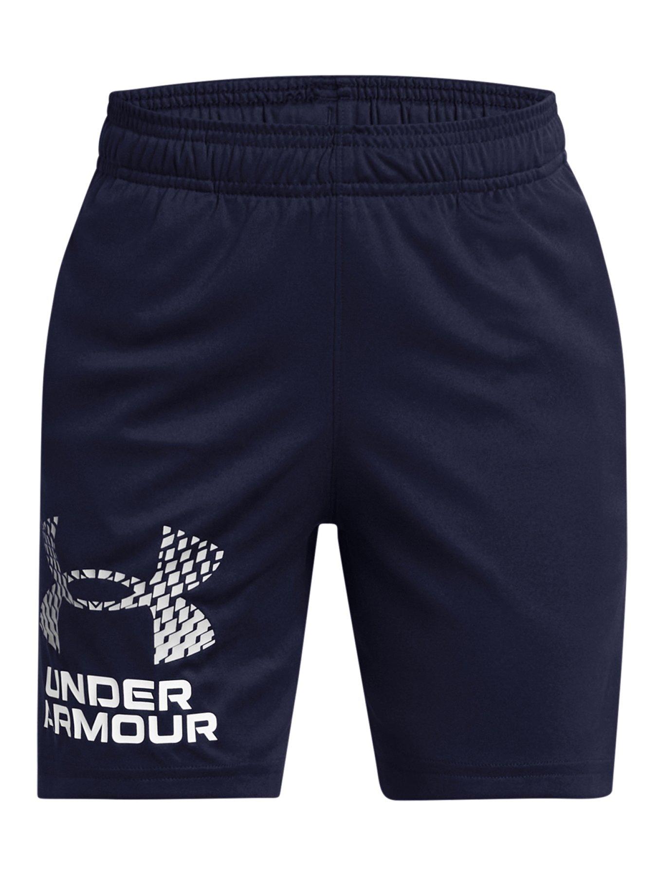 Image of UNDER ARMOUR Boys Training Tech Logo Shorts - Navy