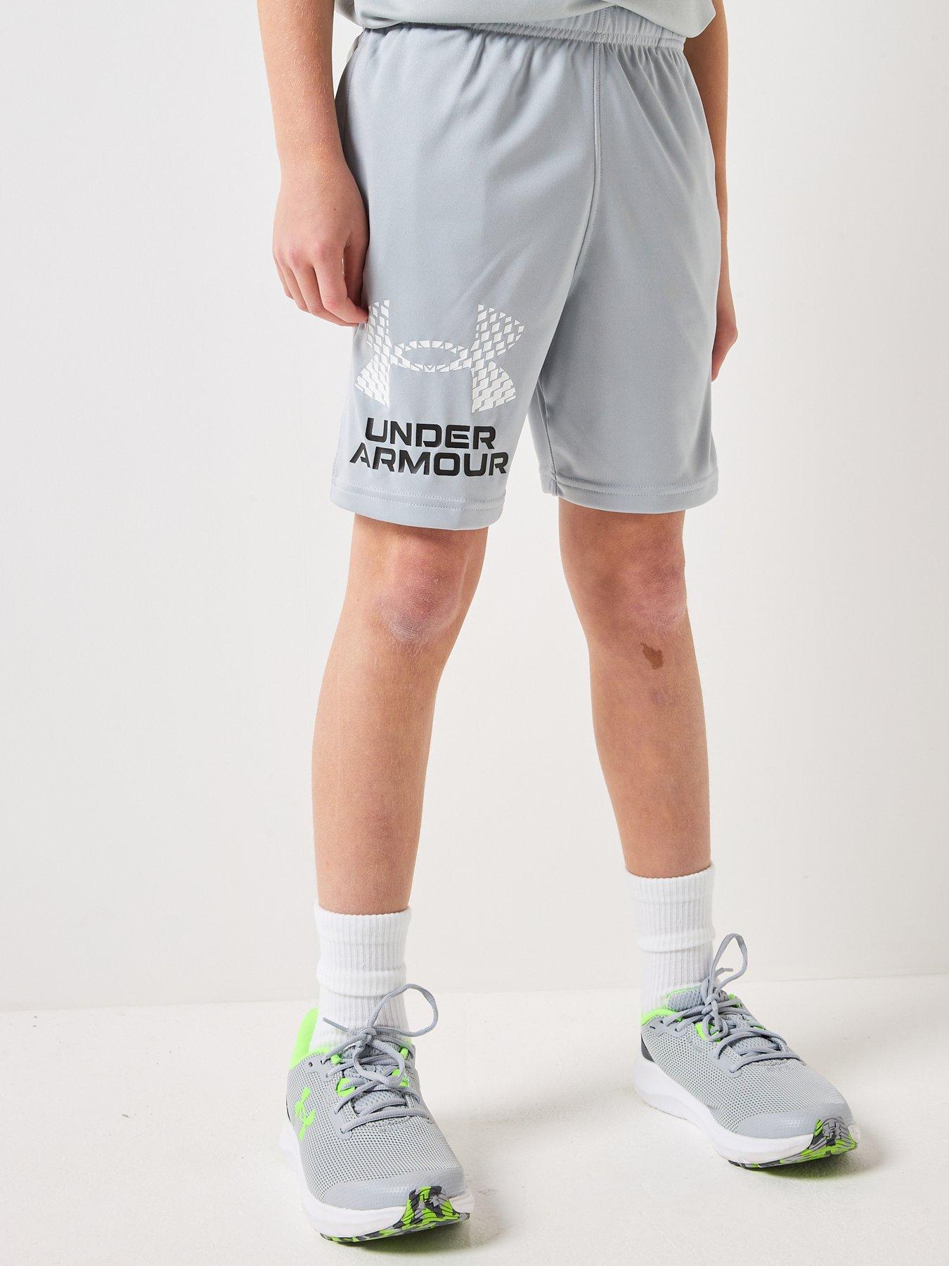 UNDER ARMOUR Boys Training Tech Logo Shorts - Grey