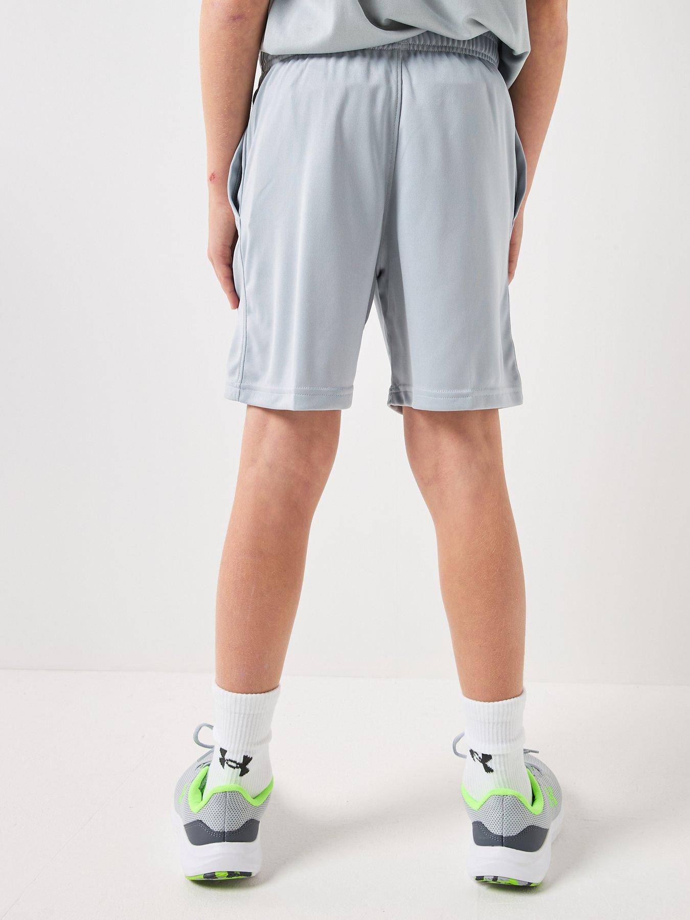 under-armour-boys-training-tech-logo-shorts-greystillFront