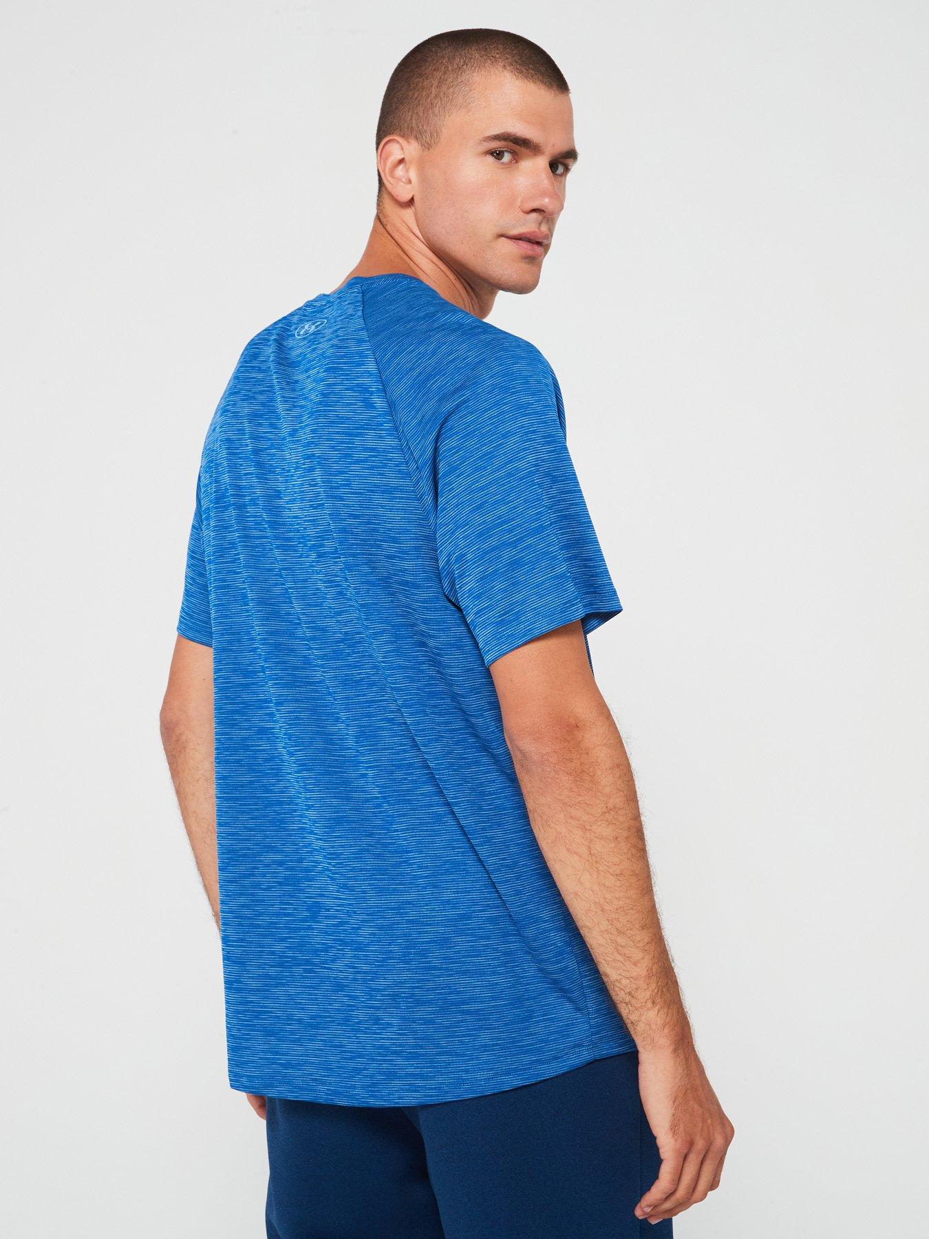 under-armour-mens-training-tech-textured-t-shirt-bluestillFront