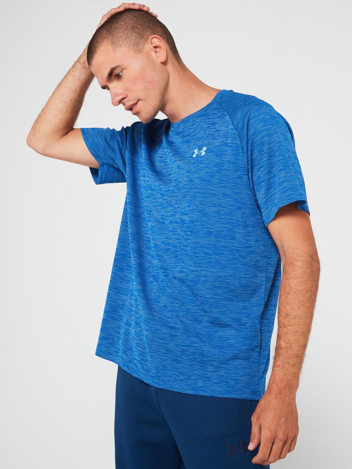 under-armour-mens-training-tech-textured-t-shirt-blueoutfit