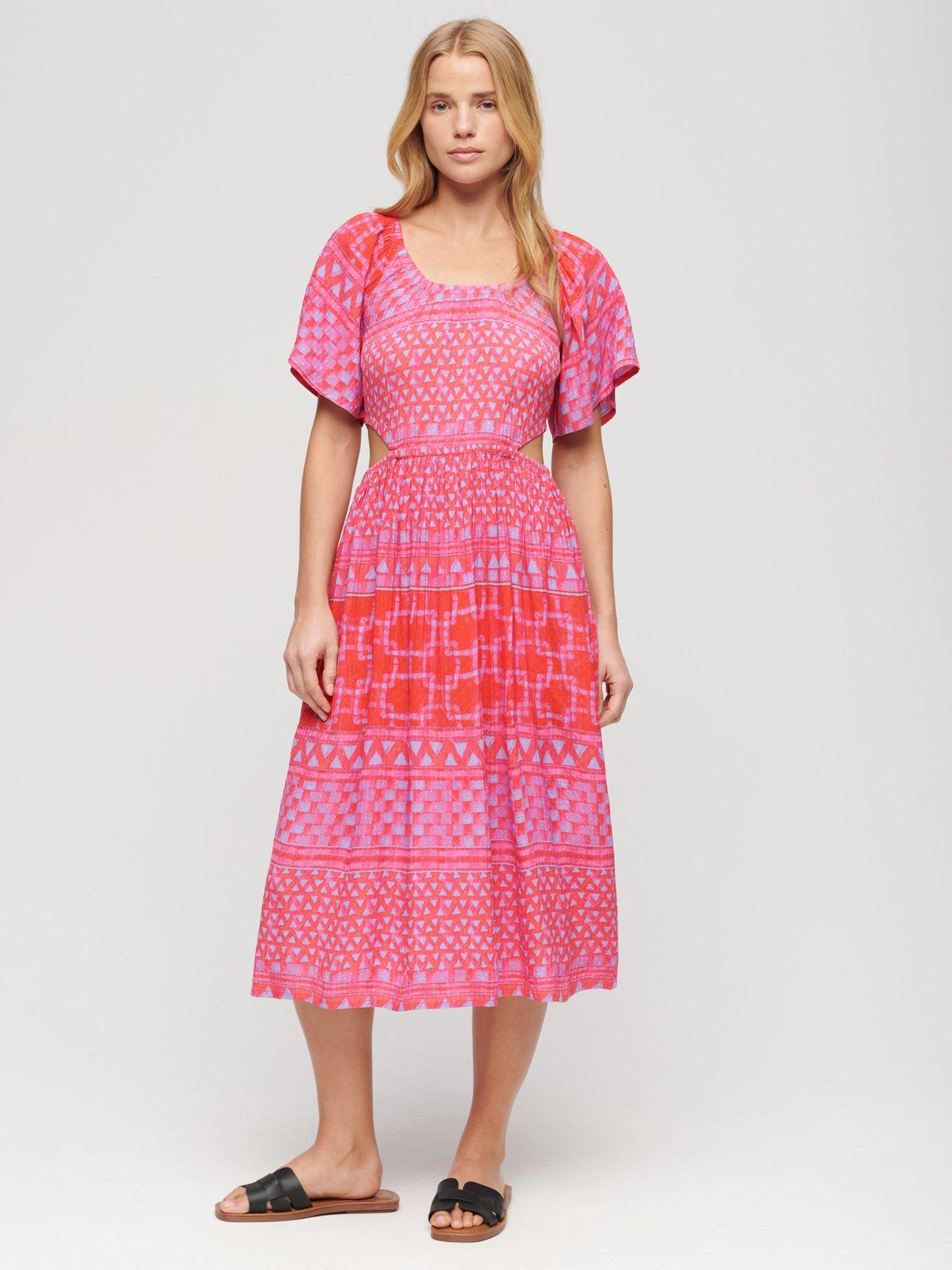 superdry-printed-cut-out-midi-dress-pink