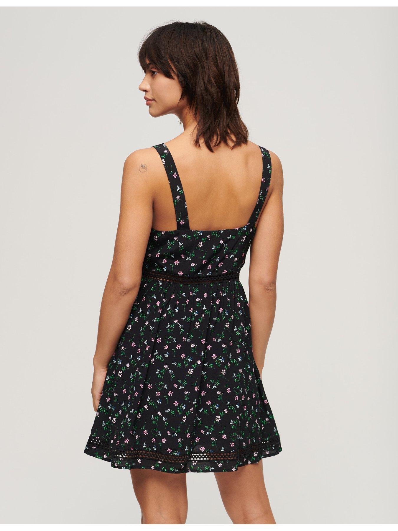 superdry-lace-trim-floral-print-cami-dress-blackstillFront