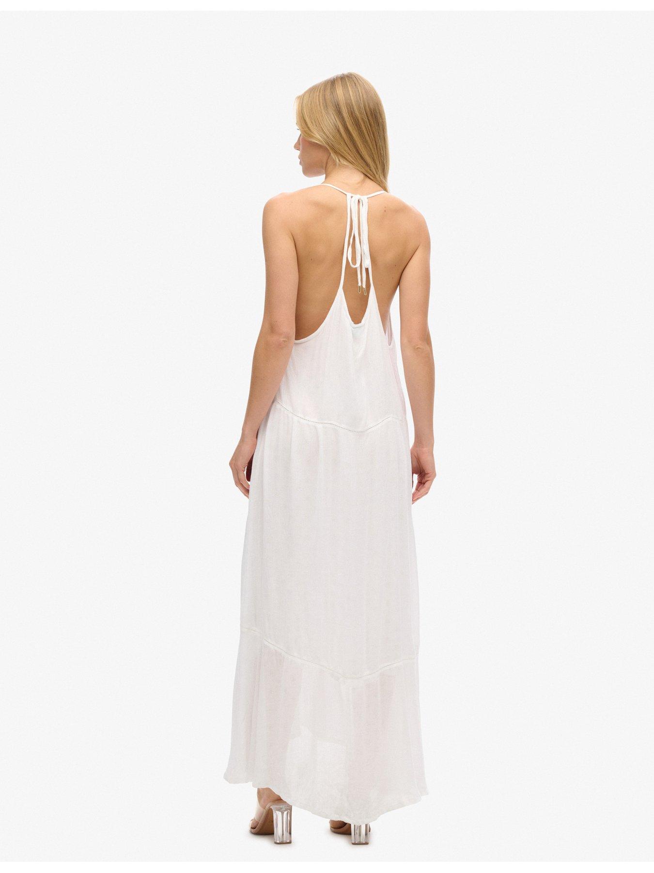 Image 3 of 4 of Superdry Lace Trim Maxi Dress - Cream
