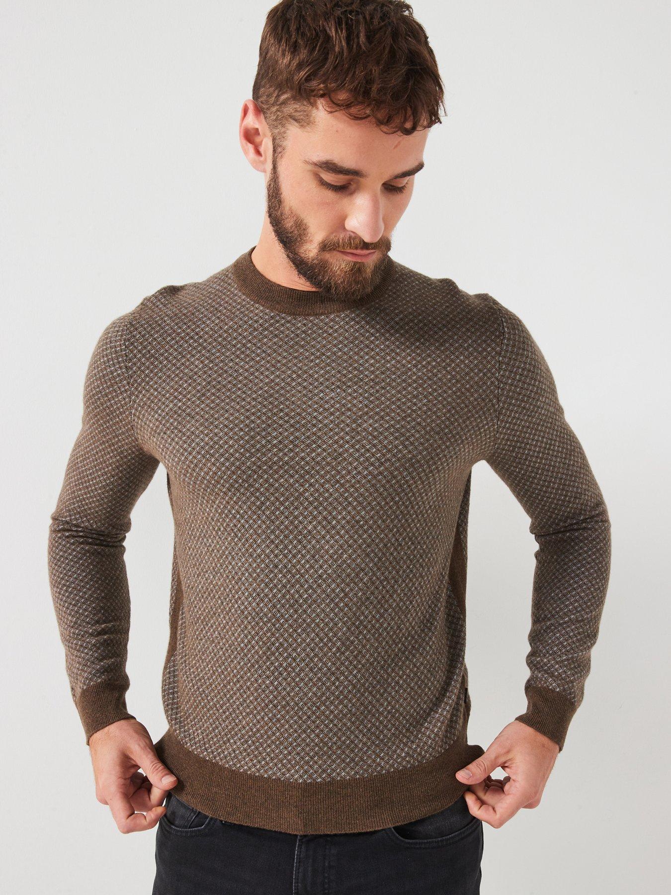undefined H-Eltoro Regular Fit Pattern Knitted Jumper - Brown