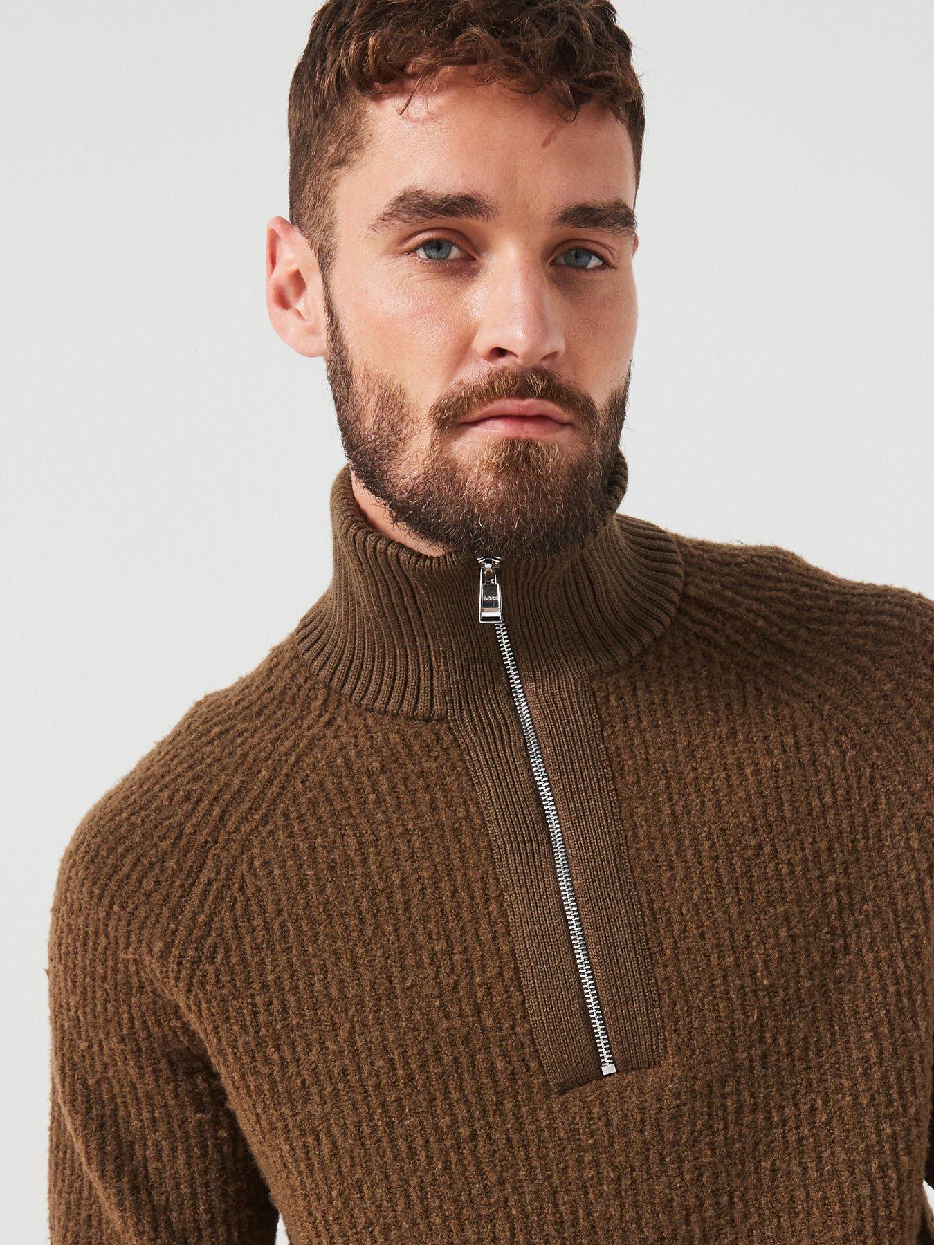 boss-boss-c-ebrezzo-relaxed-fit-chunky-14-zip-knitted-jumper-brownoutfit