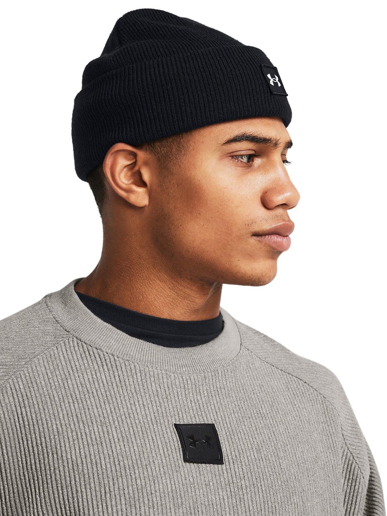 under-armour-mens-training-halftime-shallow-cuff-beanie-hat-blackstillFront