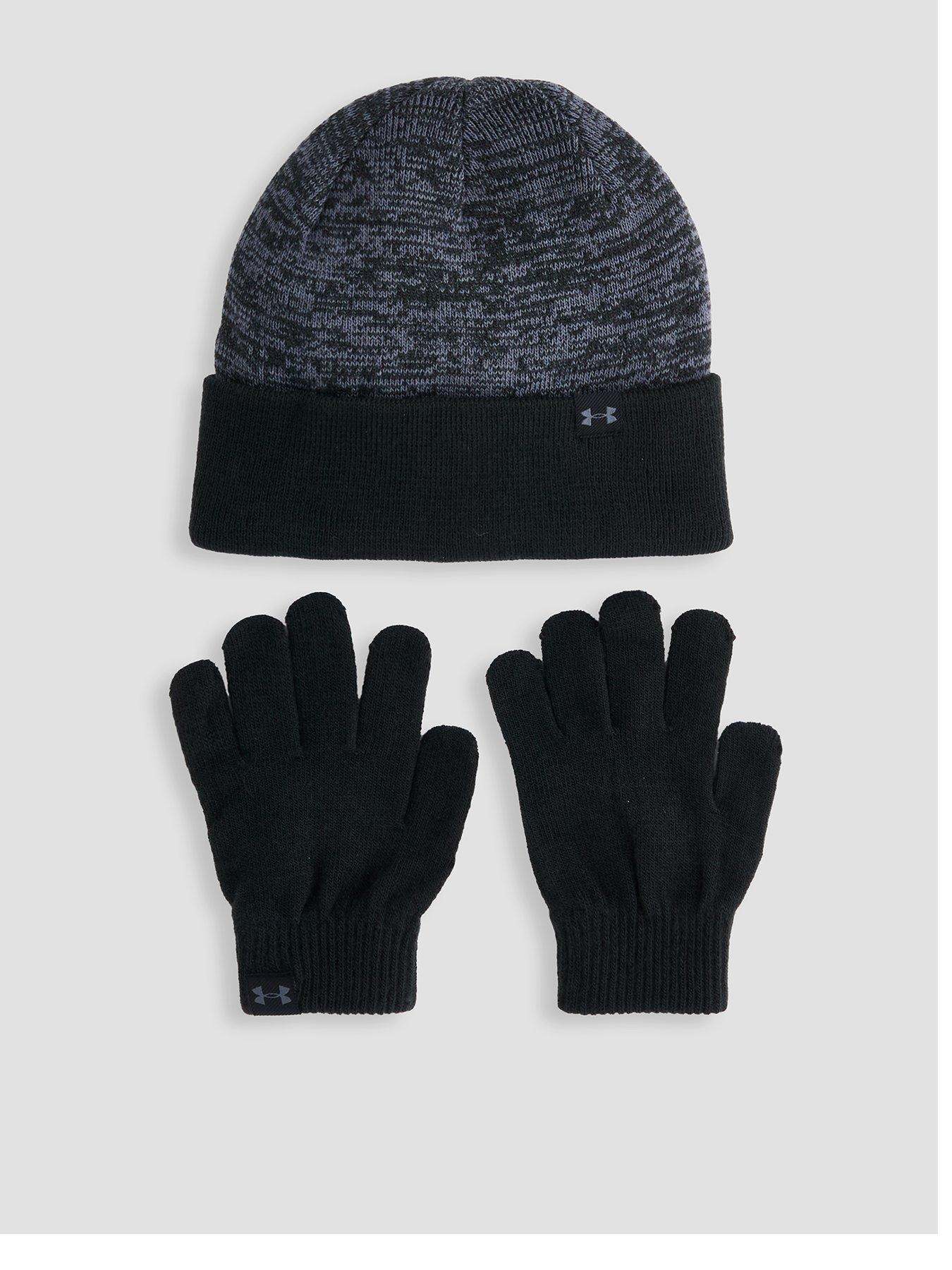 UNDER ARMOUR Girls Training Beanie And Glove Combo Set - Black