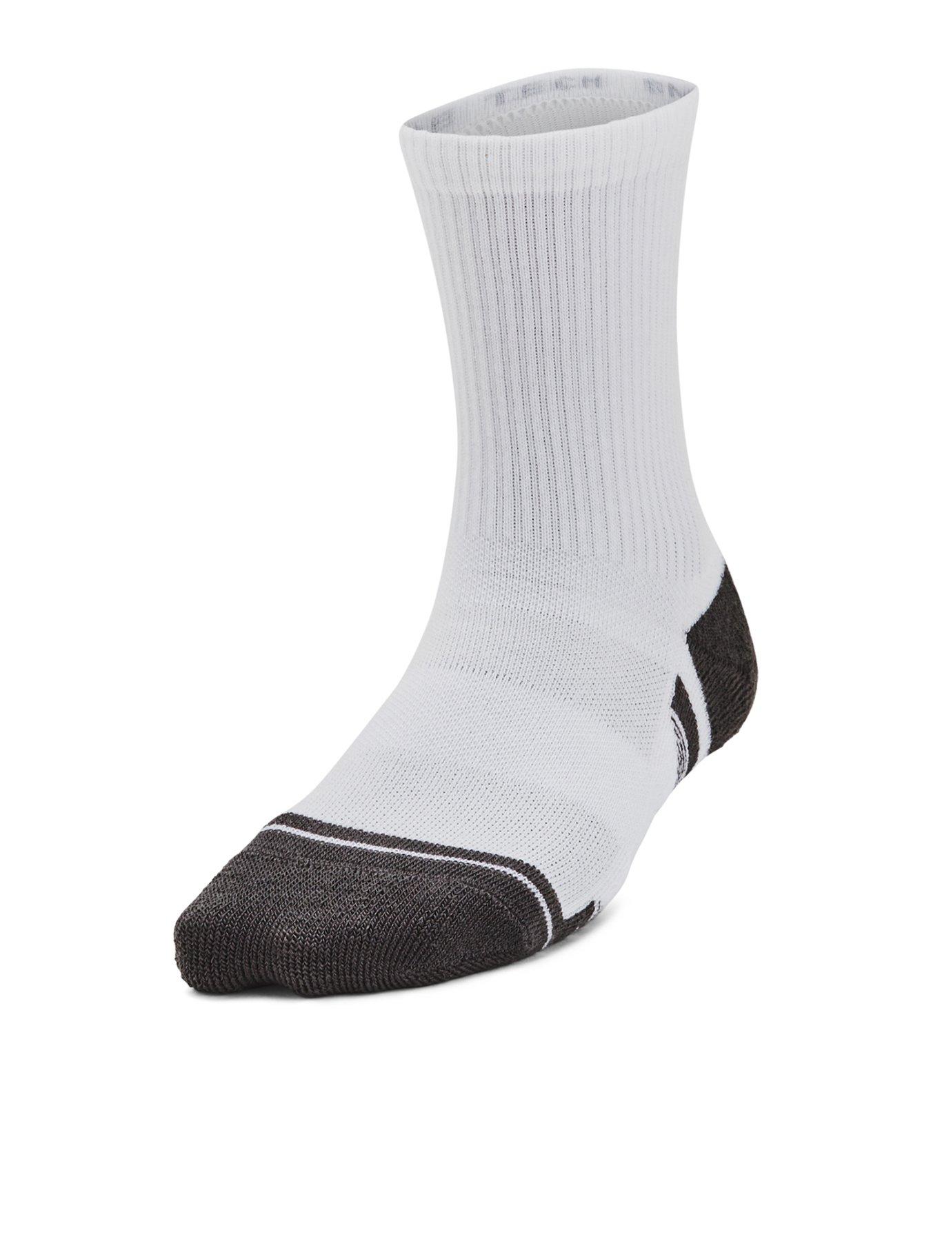 UNDER ARMOUR Junior Unisex Training Tech 3pack Crew Socks - White