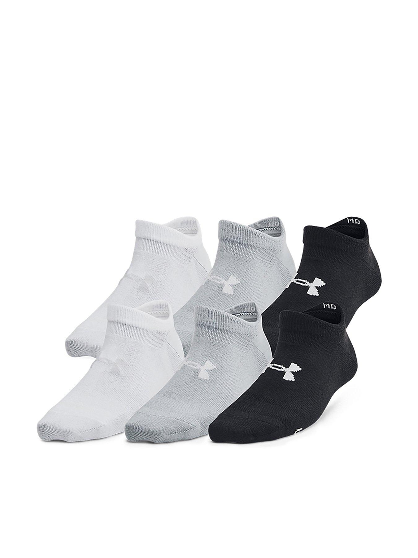 under-armour-junior-unisex-training-essential-no-show-6pack-socks-blackfront