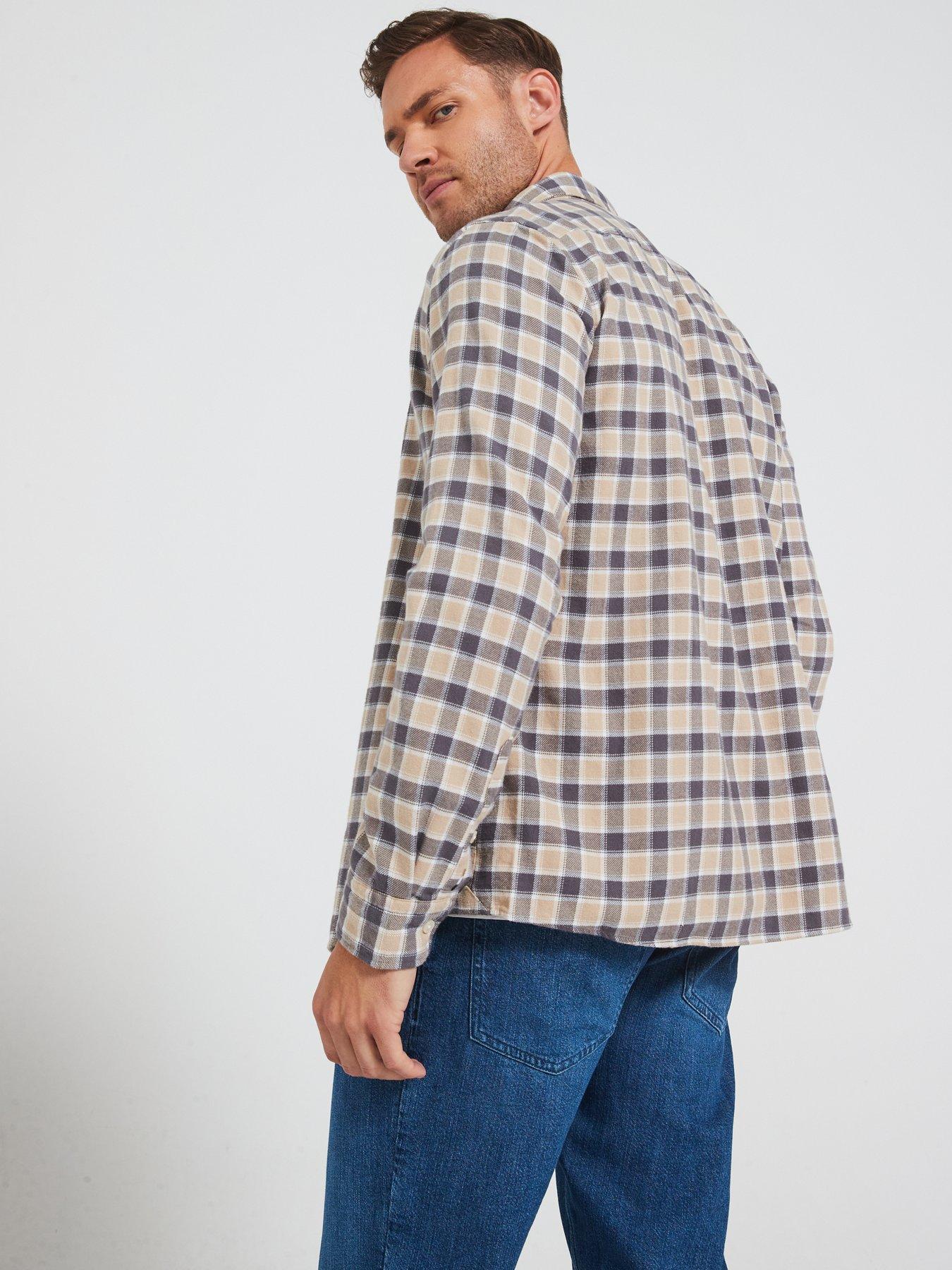 boss-c-roan-slim-fit-brush-cotton-check-shirt-beigestillFront