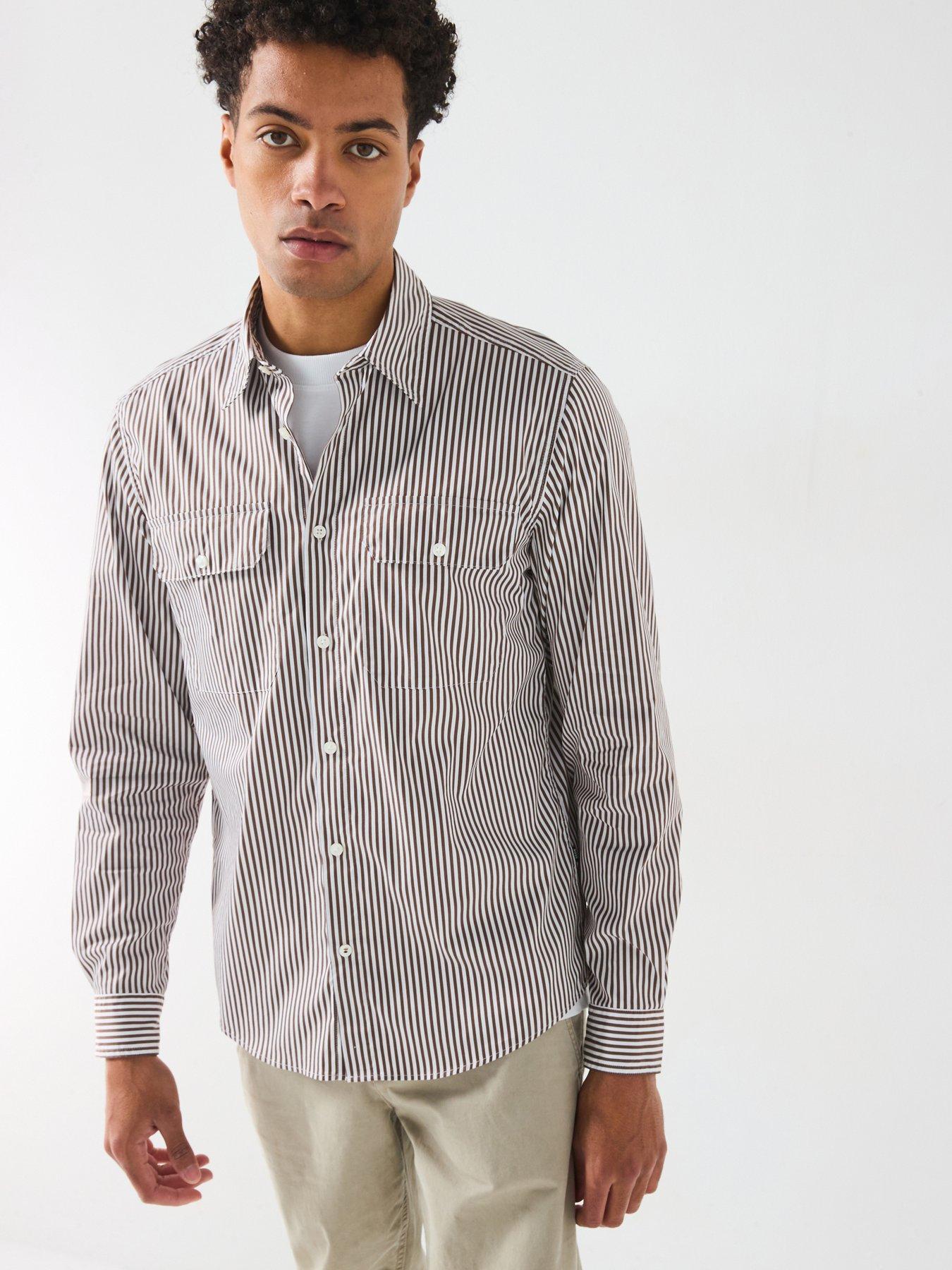 boss-h-liam-regular-fit-double-pocket-stripe-shirt-brown