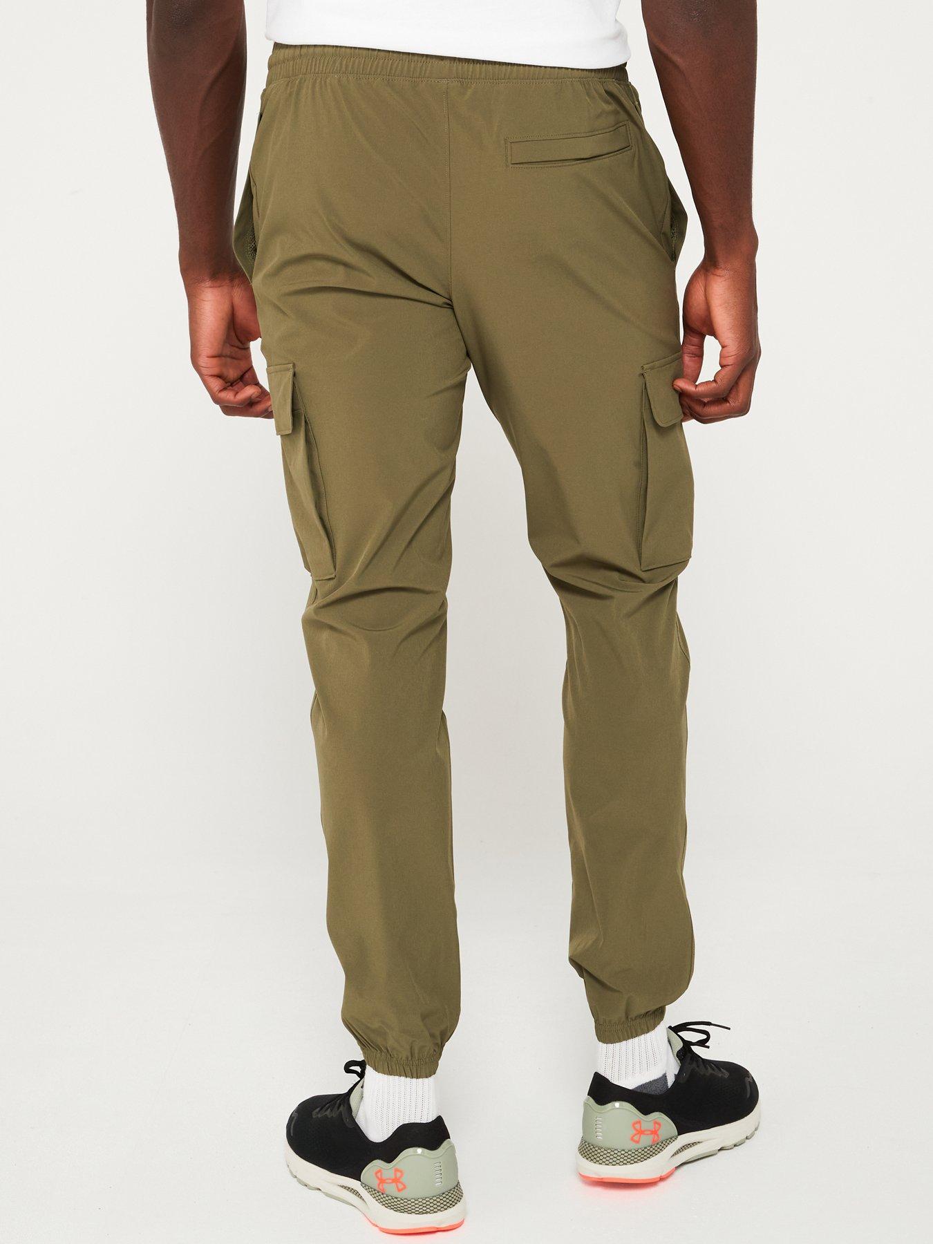 under-armour-mens-training-vibe-woven-cargo-pants-greenstillFront