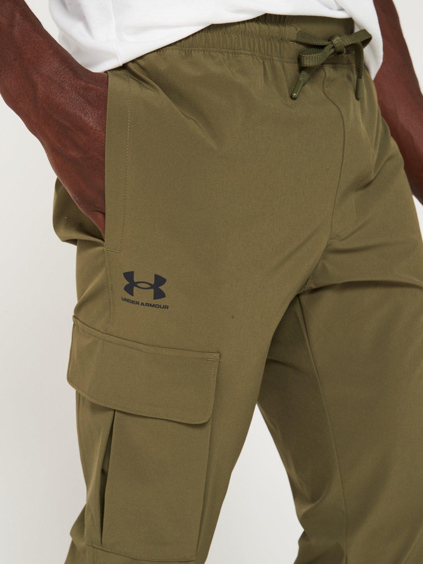 under-armour-mens-training-vibe-woven-cargo-pants-greenoutfit