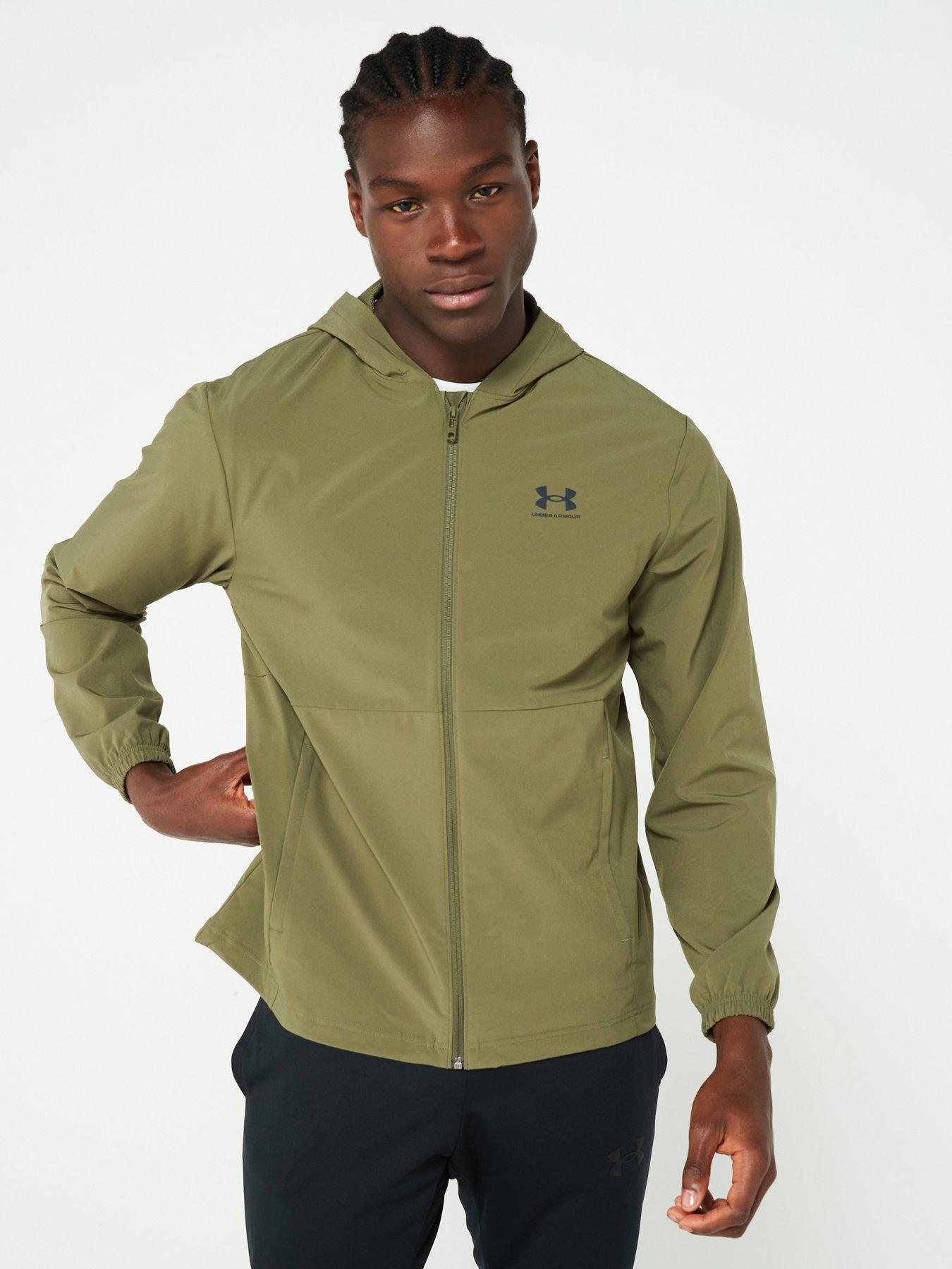 Mens Training Vibe Woven Windbreaker Green