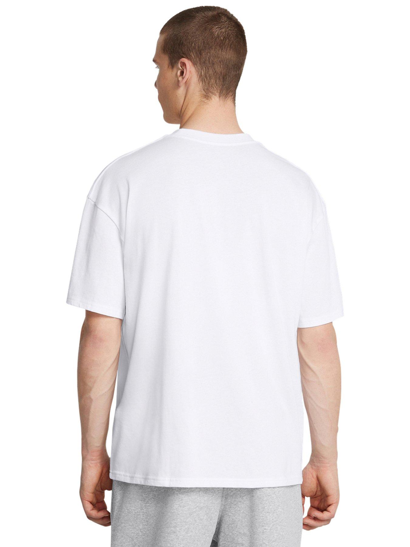 Image 2 of 3 of UNDER ARMOUR Men's Heavyweight Oversized Box Logo T-Shirt - White