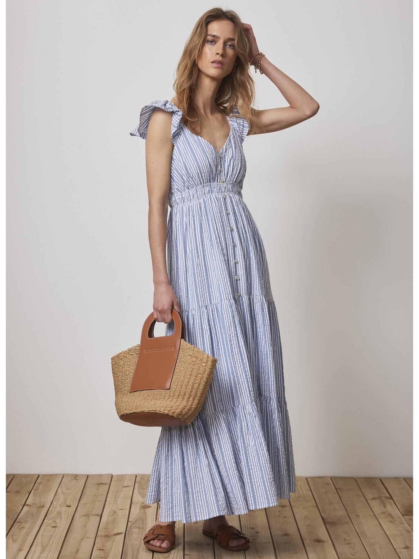 mint-velvet-stripe-ruffle-midi-dressstillFront