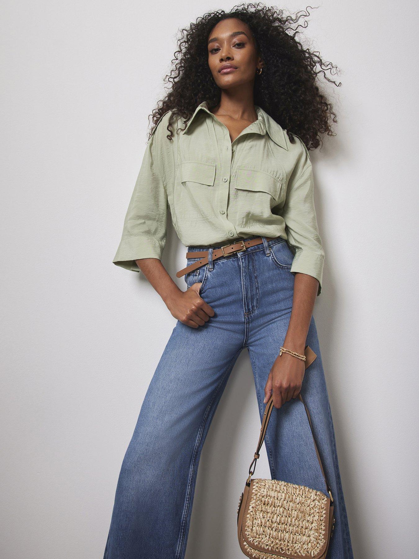 mint-velvet-khaki-utility-short-sleeve-shirt