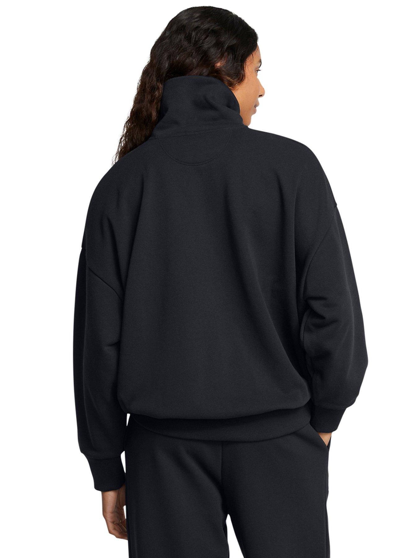 under-armour-womens-training-icon-heavyweightt-terry-oversized-14-zip-blackstillFront