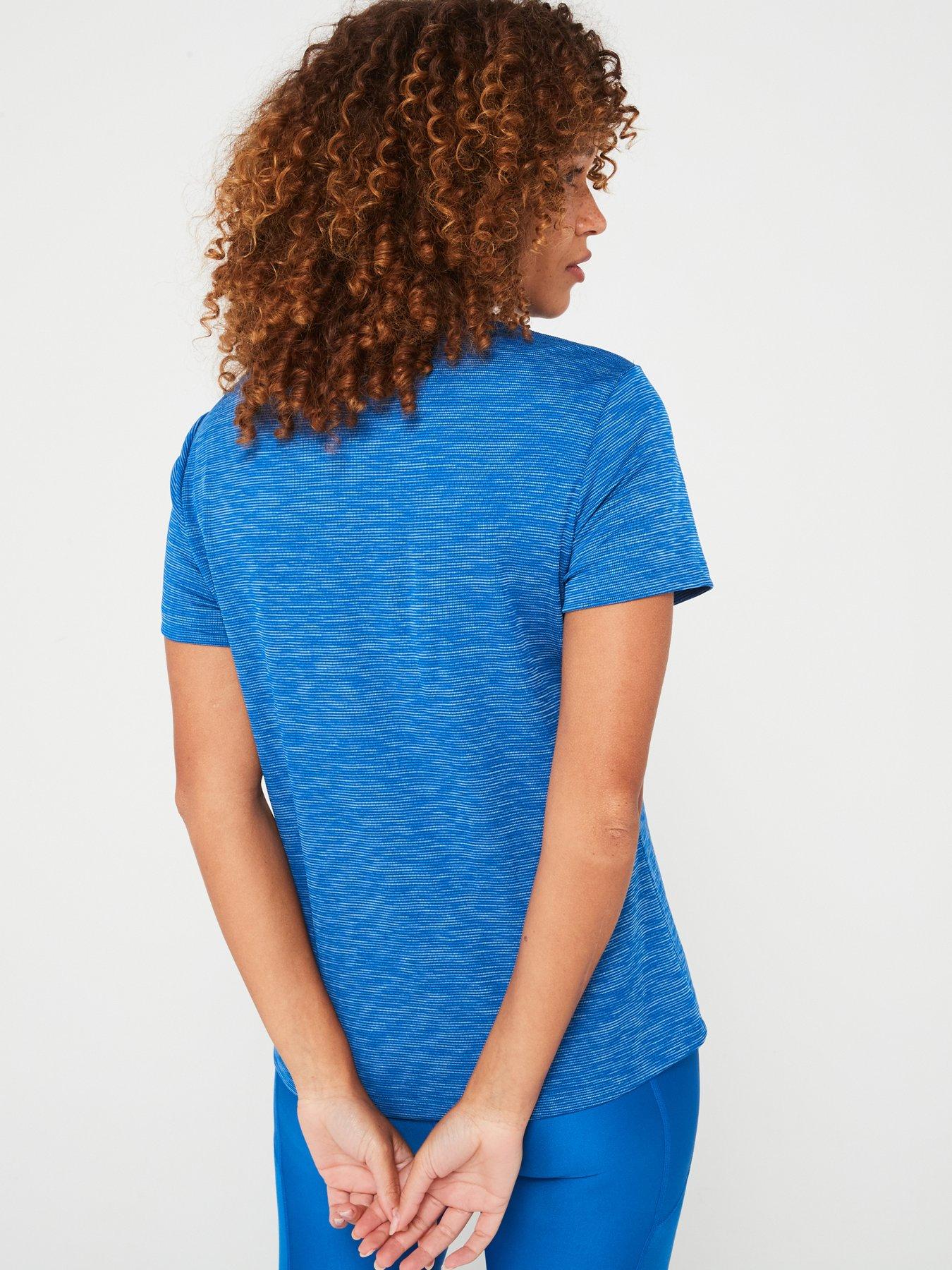 under-armour-womens-training-tech-textured-t-shirt-bluestillFront