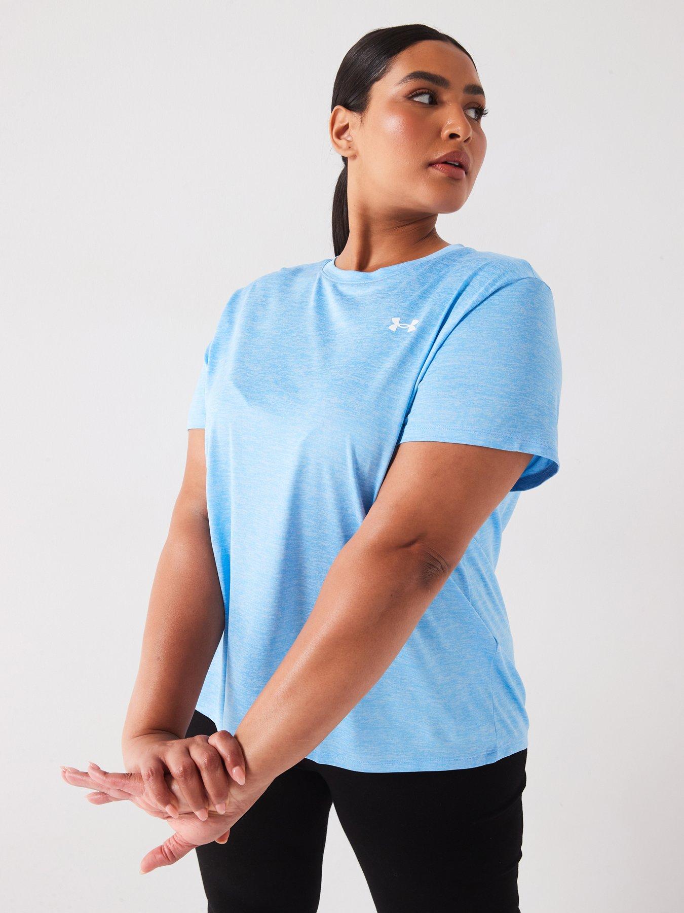 under-armour-womens-training-plus-size-tech-twist-t-shirt-blue