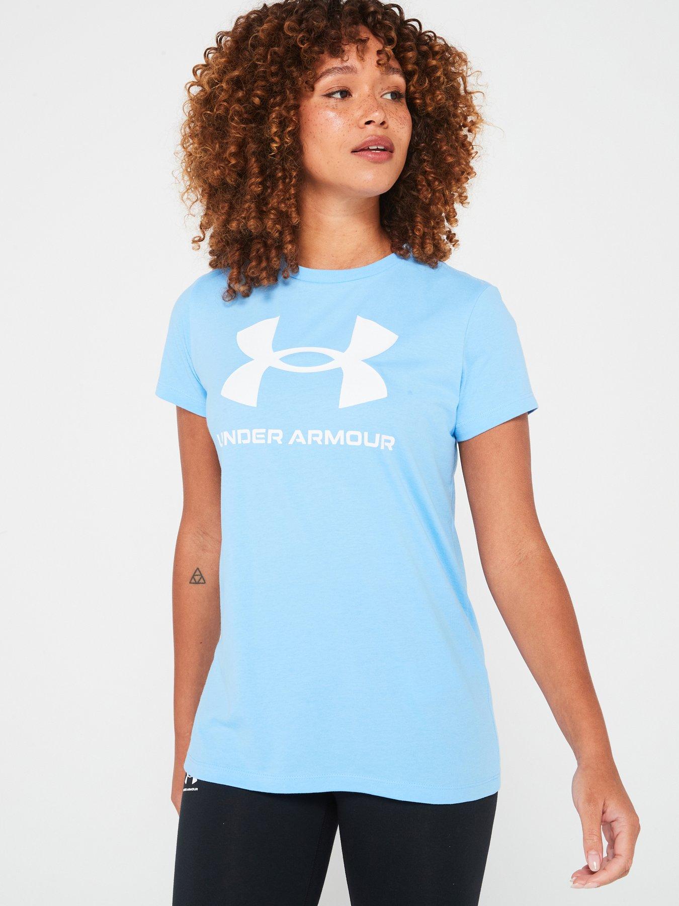 under-armour-womens-training-sportstyle-logo-t-shirt-blue