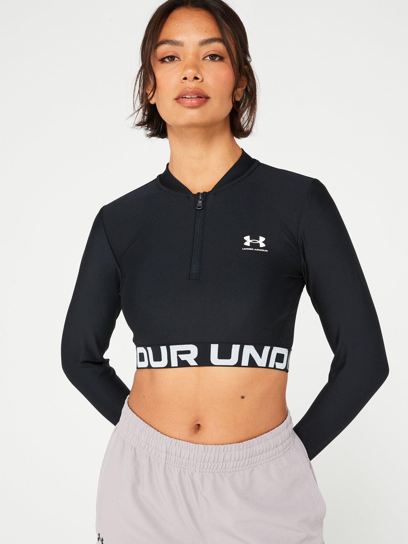 under-armour-womens-training-heat-gear-rib-14-zip-blackoutfit