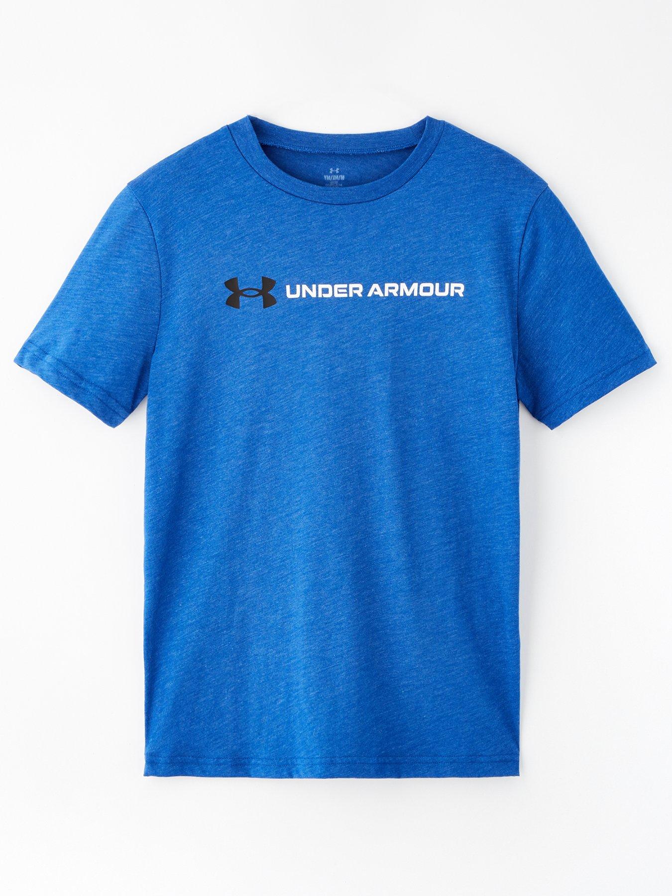 under-armour-boys-training-logo-wordmark-short-sleeve-t-shirt-bluefront