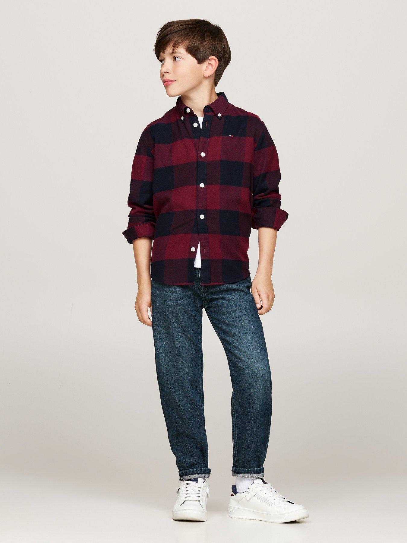 tommy-hilfiger-boys-flannel-check-long-sleeve-shirt-redstillFront