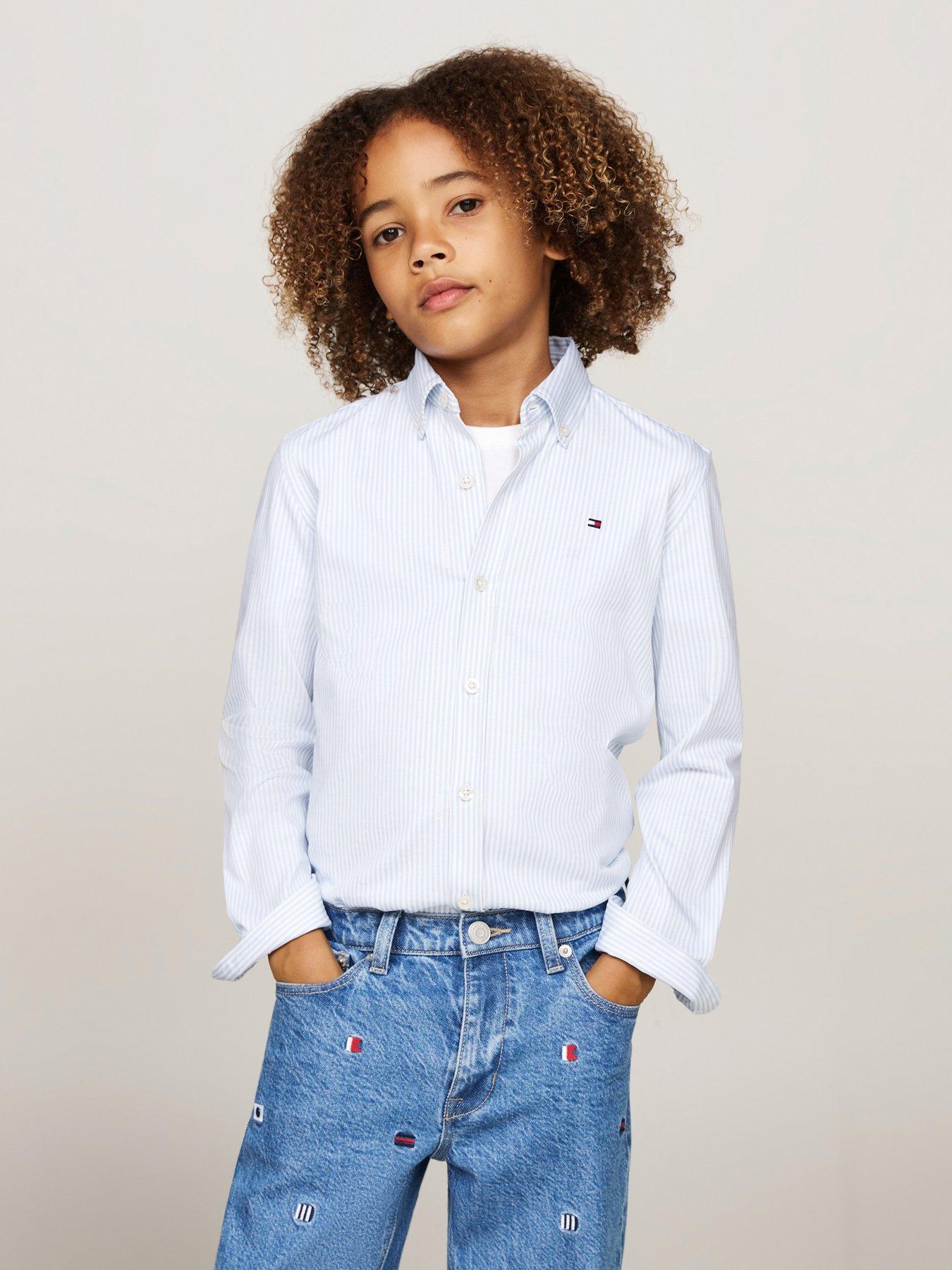 tommy-hilfiger-boys-allover-regular-long-sleeve-shirt-bluestillFront