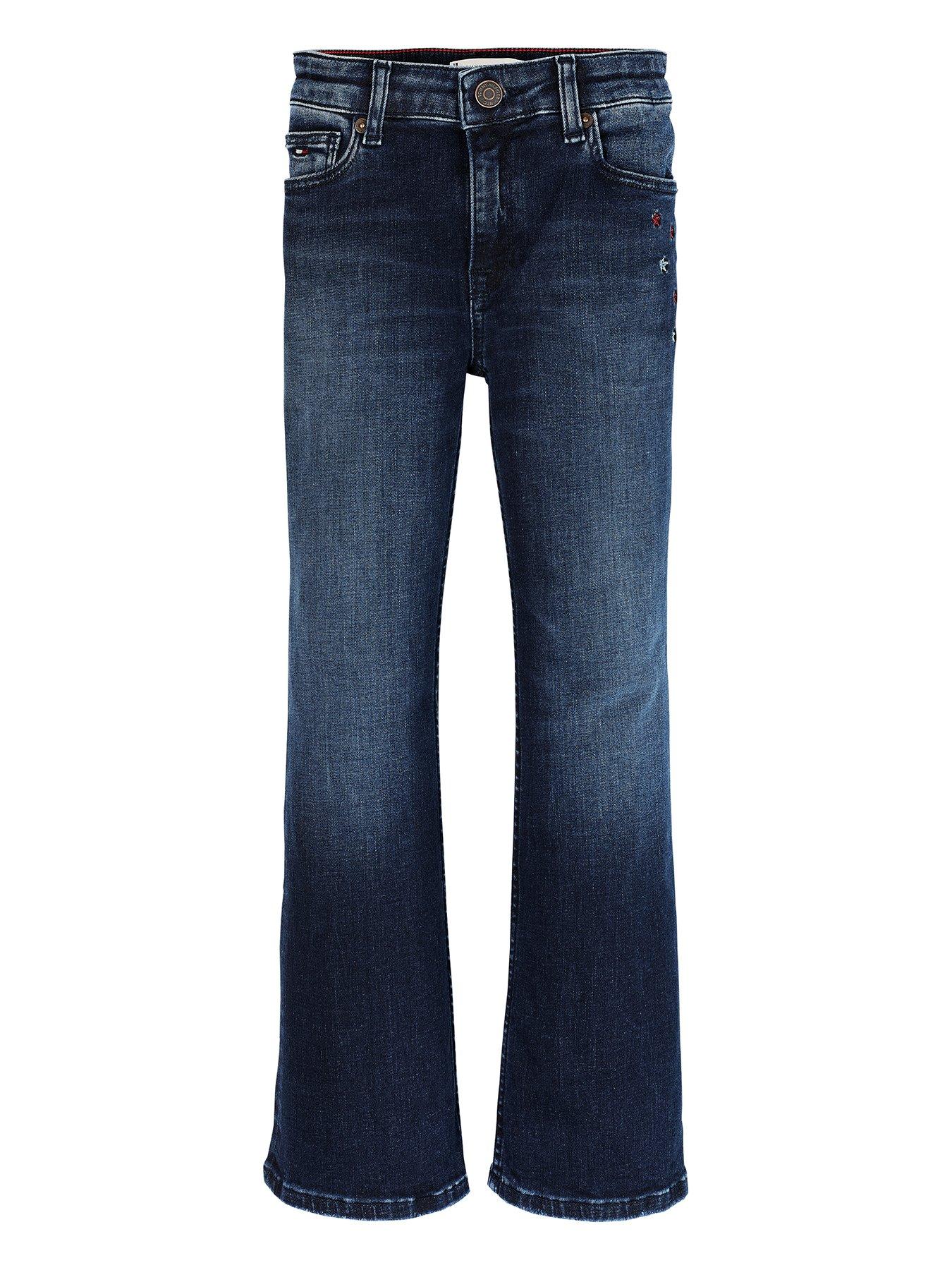 undefined Girls Flare Clean Blue Wash Jean - Blue